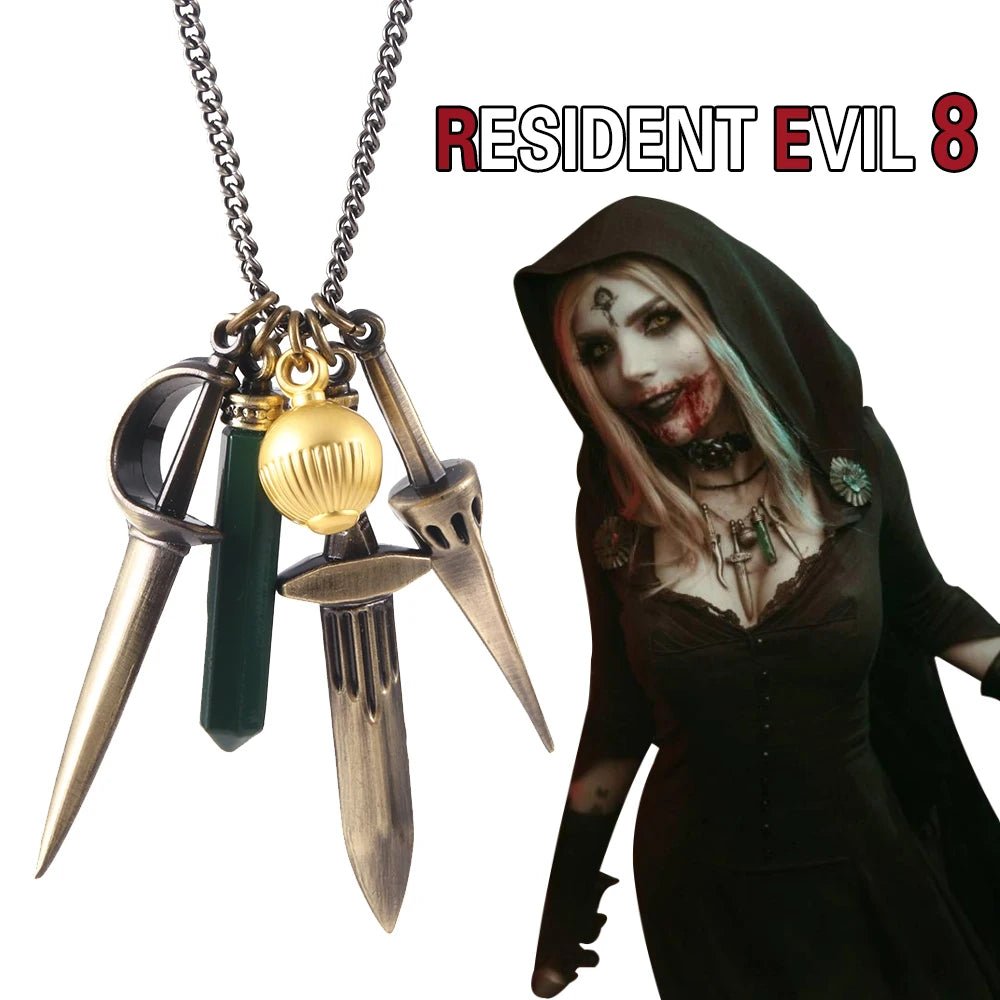 Game Resident Evil 8 Village Necklace Vampire Moth Woman Daughter Vintage Necklace For Halloween Cosplay Props Accessories Gifts - Tara's Tiny Treasures