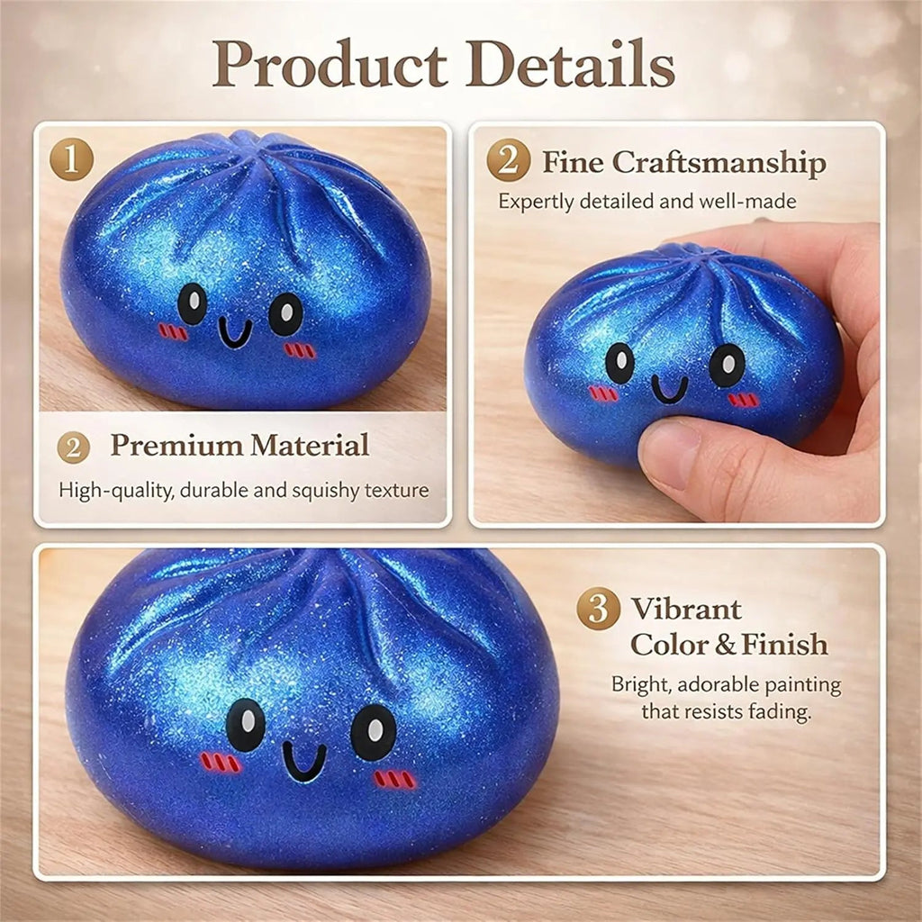 Glitter Dumpling Glitter Dumpling Squishy with Box Dumplings Sensory Squeeze Toy for Stress Relief - Tara's Tiny Treasures