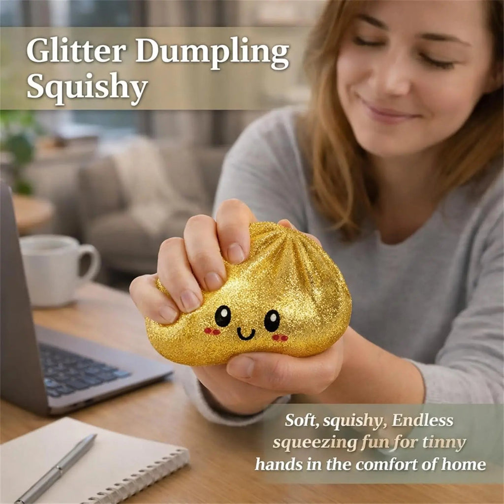 Glitter Dumpling Glitter Dumpling Squishy with Box Dumplings Sensory Squeeze Toy for Stress Relief - Tara's Tiny Treasures