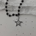Gothic Bat Cross Dark Pendant Necklace Set, Y2K Personalized Thorn Love Black Bead Stacked Necklace Set, Suitable as Halloween G - Tara's Tiny Treasures