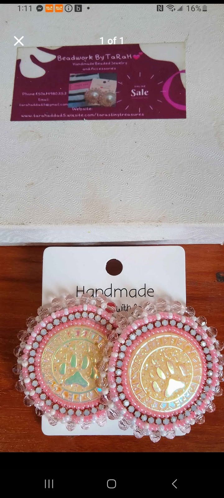Handmade Beaded Earrings - Tara's Tiny Treasures