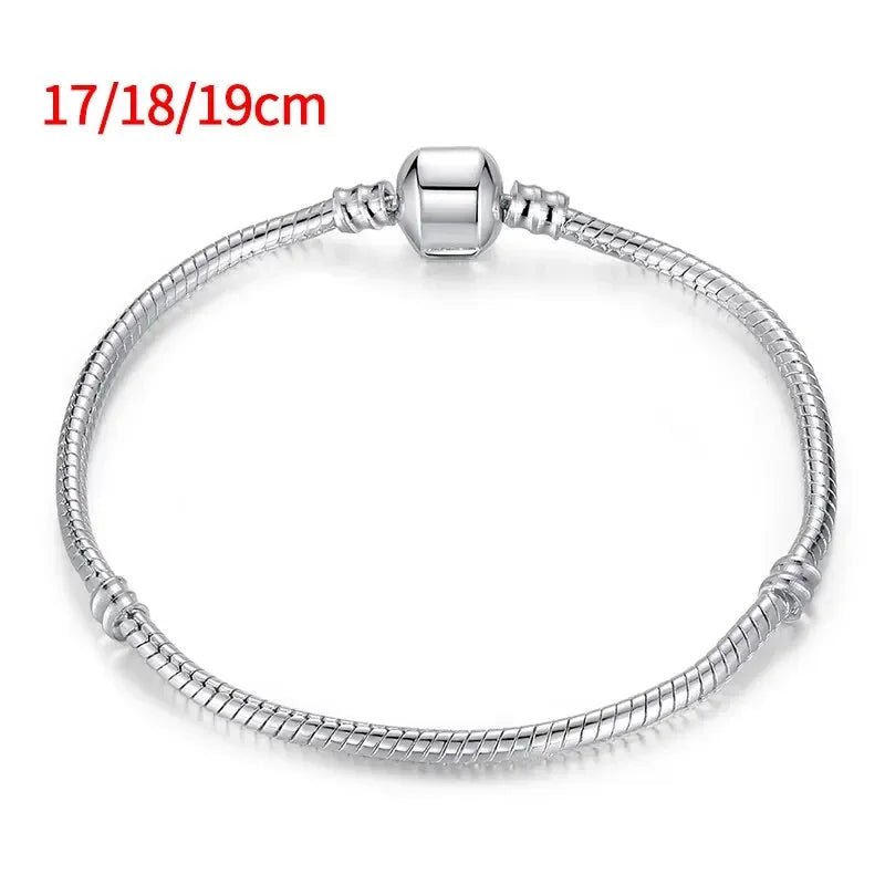Handmade Original Fine Jewelry 925 Silver Charm Bracelet Soft Smooth Snake Bone Bracelets for Women - Tara's Tiny Treasures