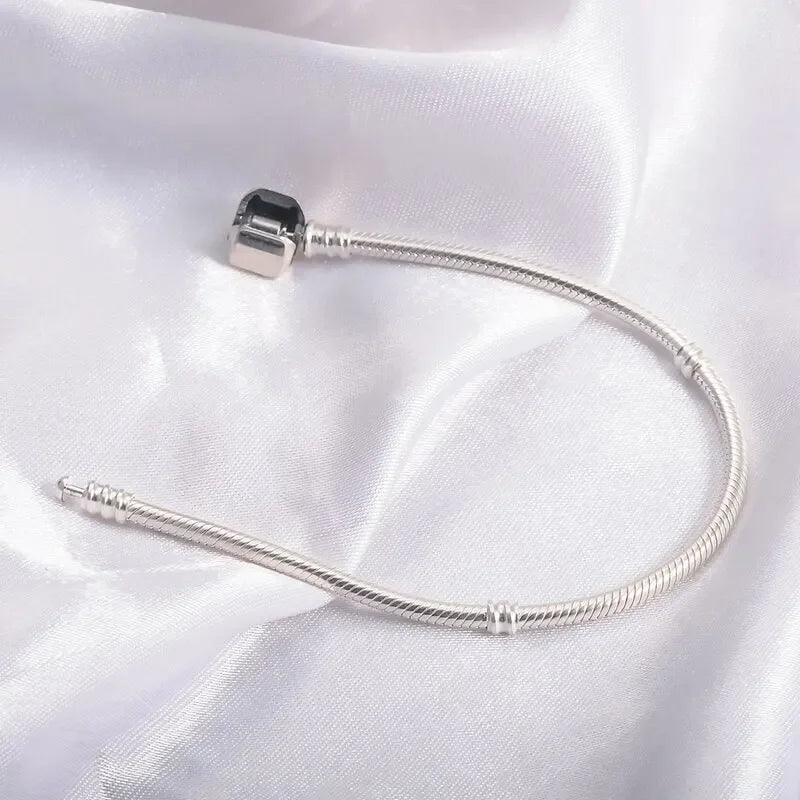 Handmade Original Fine Jewelry 925 Silver Charm Bracelet Soft Smooth Snake Bone Bracelets for Women - Tara's Tiny Treasures