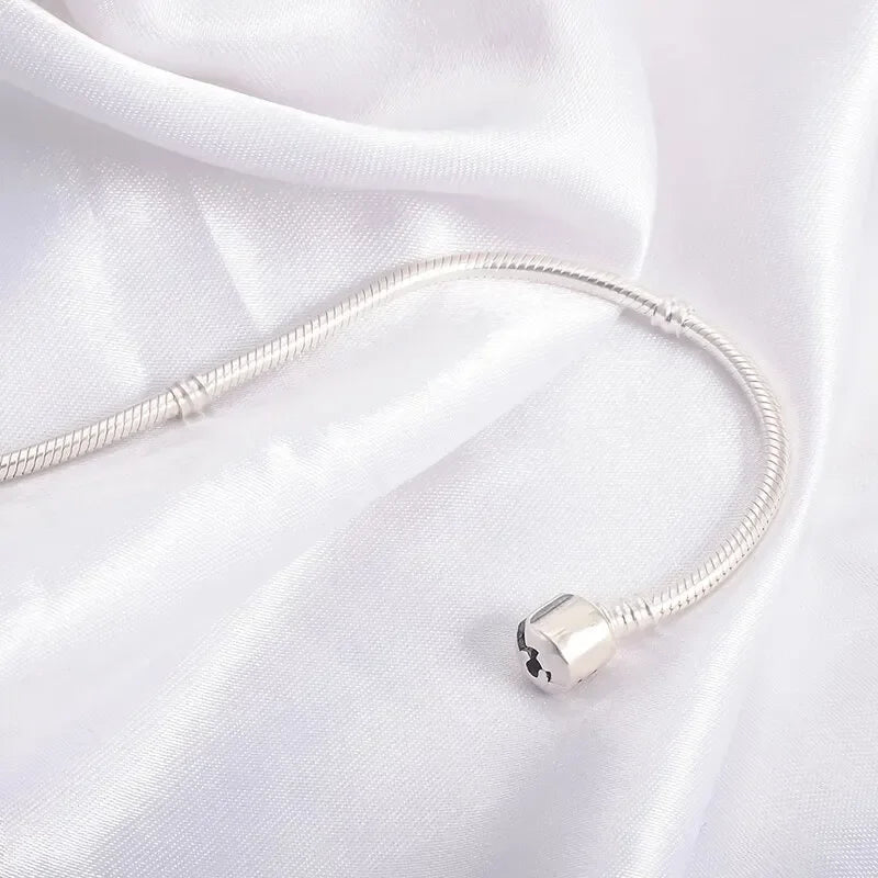 Handmade Original Fine Jewelry 925 Silver Charm Bracelet Soft Smooth Snake Bone Bracelets for Women - Tara's Tiny Treasures