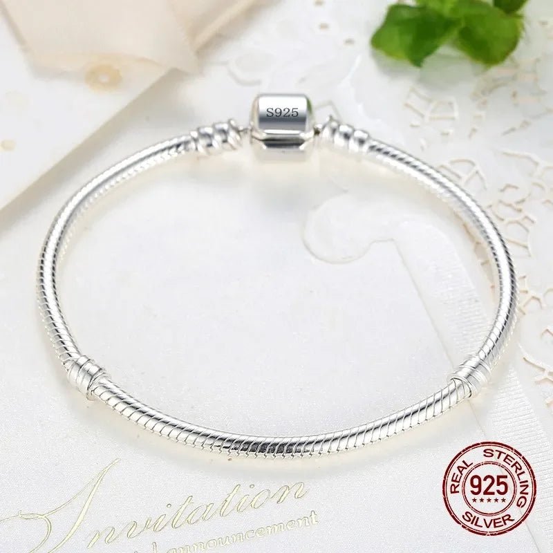 Handmade Original Fine Jewelry 925 Silver Charm Bracelet Soft Smooth Snake Bone Bracelets for Women - Tara's Tiny Treasures