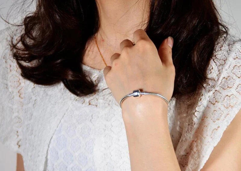 Handmade Original Fine Jewelry 925 Silver Charm Bracelet Soft Smooth Snake Bone Bracelets for Women - Tara's Tiny Treasures