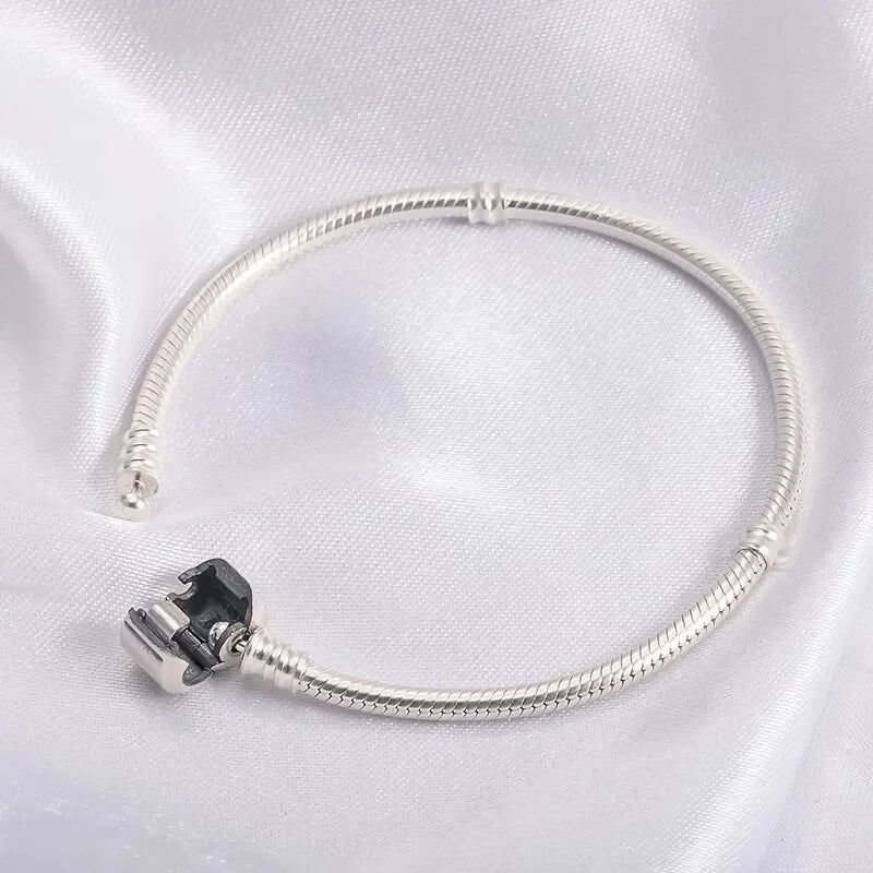 Handmade Original Fine Jewelry 925 Silver Charm Bracelet Soft Smooth Snake Bone Bracelets for Women - Tara's Tiny Treasures