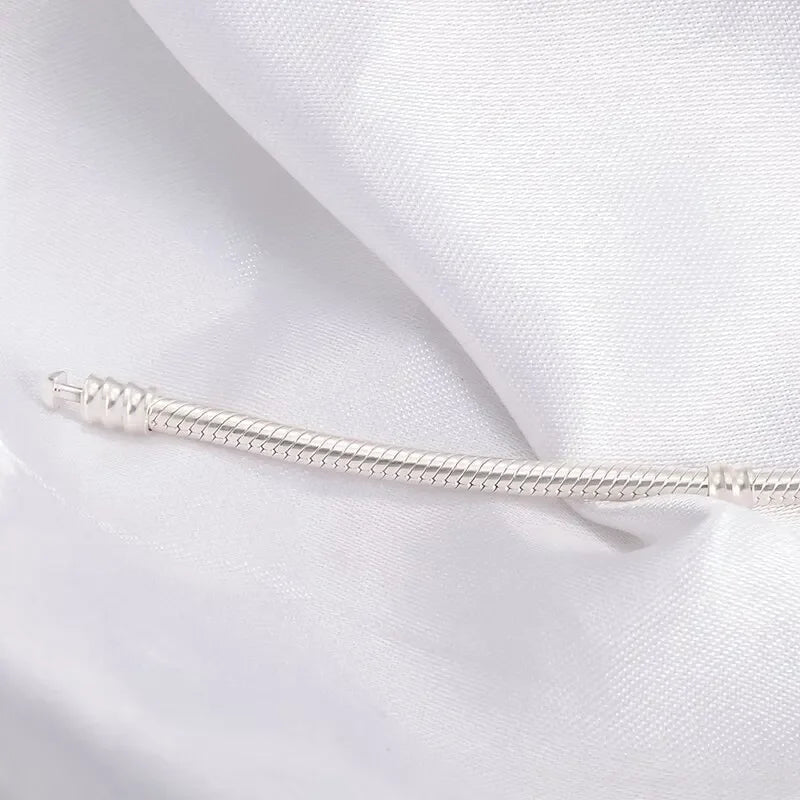 Handmade Original Fine Jewelry 925 Silver Charm Bracelet Soft Smooth Snake Bone Bracelets for Women - Tara's Tiny Treasures