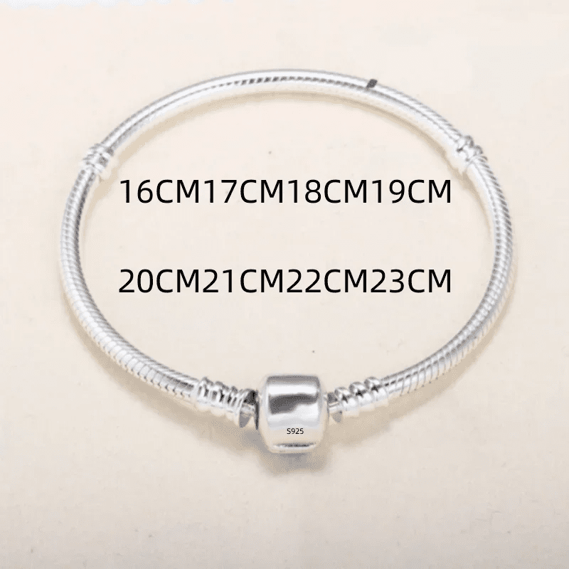 Handmade Original Fine Jewelry 925 Sterling Silver Charm Bracelet Soft Smooth Snake Bone Bracelets For Women - Tara's Tiny Treasures