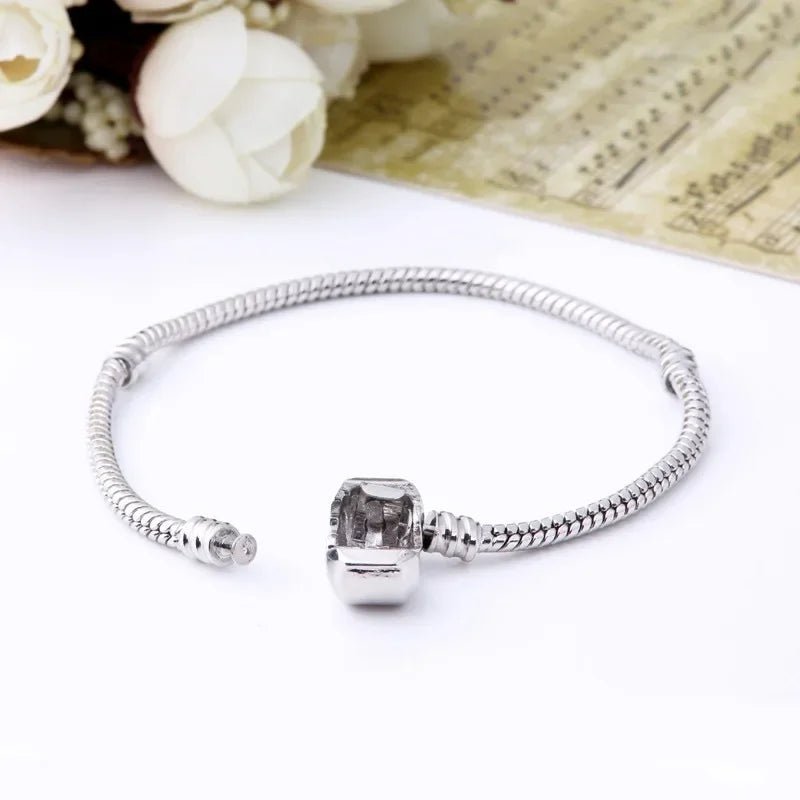 Handmade Original Fine Jewelry 925 Sterling Silver Charm Bracelet Soft Smooth Snake Bone Bracelets For Women - Tara's Tiny Treasures