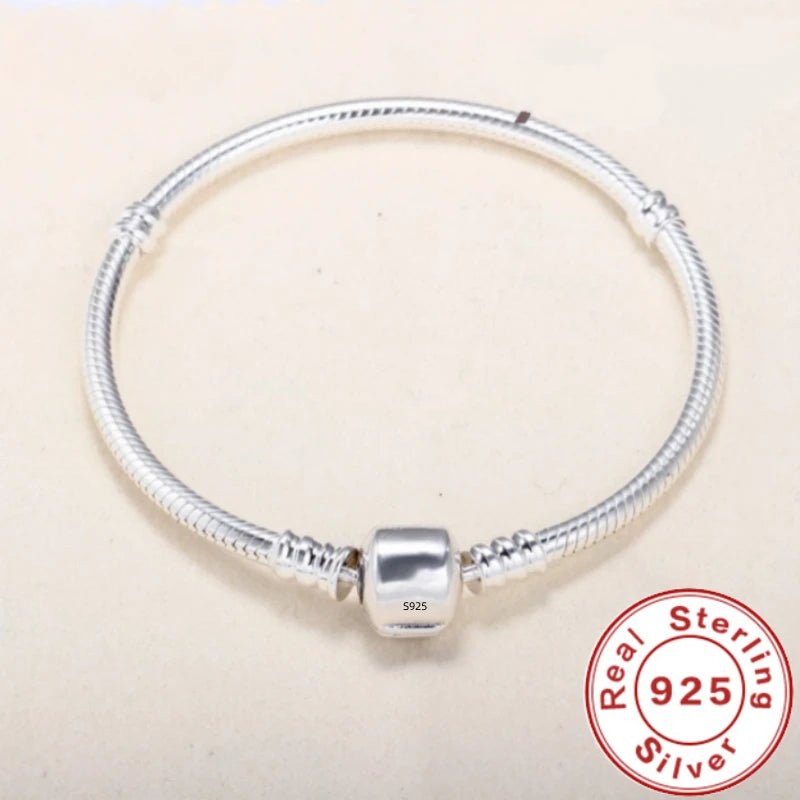 Handmade Original Fine Jewelry 925 Sterling Silver Charm Bracelet Soft Smooth Snake Bone Bracelets For Women - Tara's Tiny Treasures