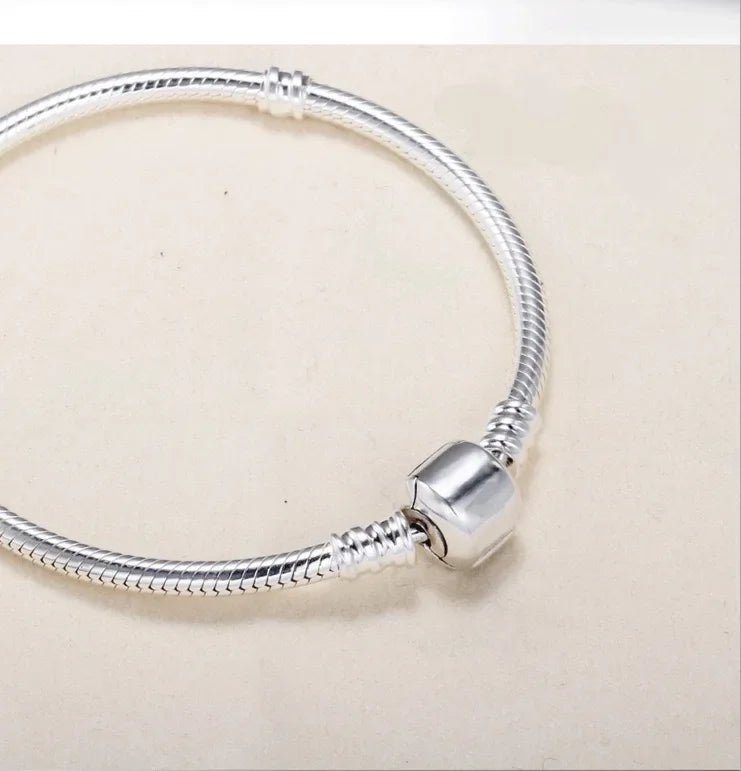Handmade Original Fine Jewelry 925 Sterling Silver Charm Bracelet Soft Smooth Snake Bone Bracelets For Women - Tara's Tiny Treasures