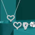 Heart Shape Moissanite Diamond Jewelry Set for Women 925 Sterling Silver Plated 18k Gold Neckchain Pendant Necklace Stud Earring - Tara's Tiny Treasures