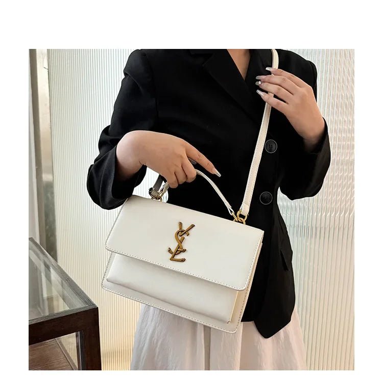 High-End Leather Women Diaper Bag Classic Designer Paris Casual Simple Vintage Trendy Design with Adjustable Shoulder Strap - Tara's Tiny Treasures