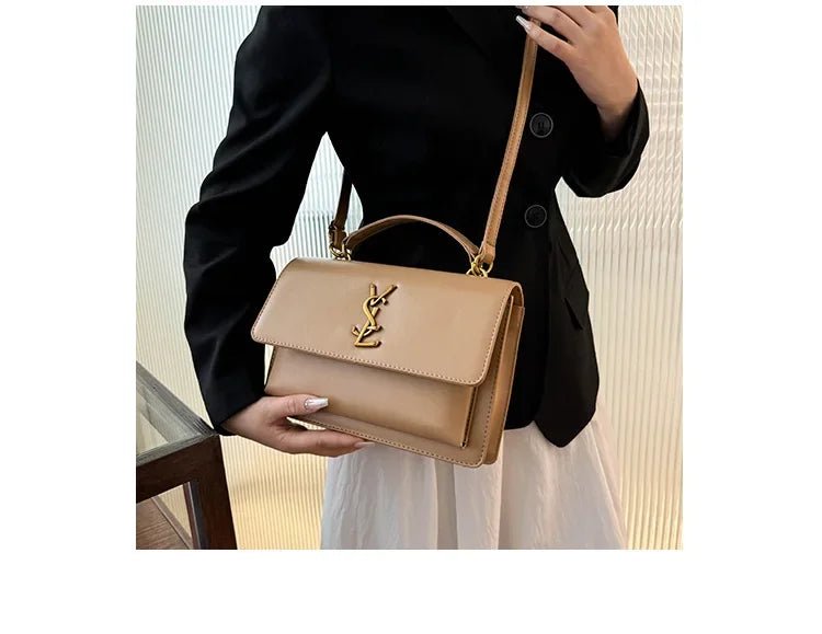 High-End Leather Women Diaper Bag Classic Designer Paris Casual Simple Vintage Trendy Design with Adjustable Shoulder Strap - Tara's Tiny Treasures