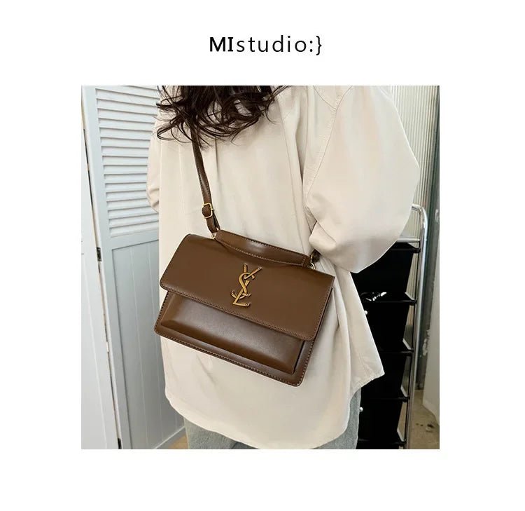 High-End Leather Women Diaper Bag Classic Designer Paris Casual Simple Vintage Trendy Design with Adjustable Shoulder Strap - Tara's Tiny Treasures
