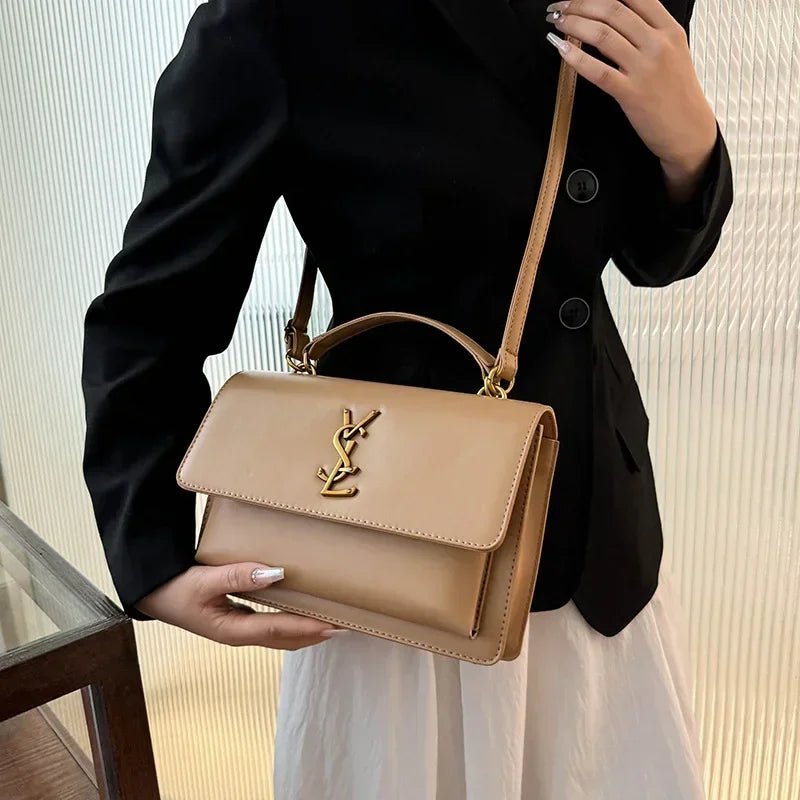 High-End Leather Women Diaper Bag Classic Designer Paris Casual Simple Vintage Trendy Design with Adjustable Shoulder Strap - Tara's Tiny Treasures