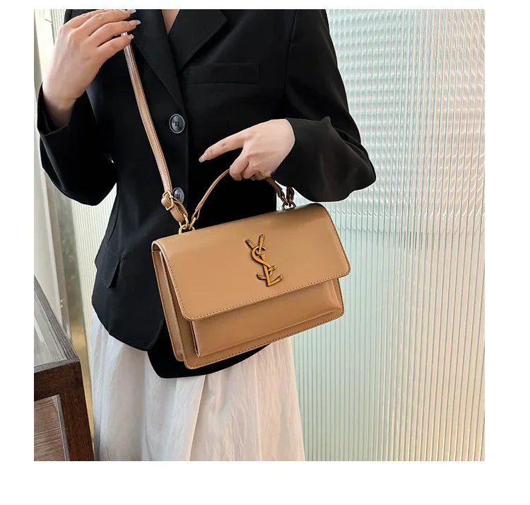 High-End Leather Women Diaper Bag Classic Designer Paris Casual Simple Vintage Trendy Design with Adjustable Shoulder Strap - Tara's Tiny Treasures