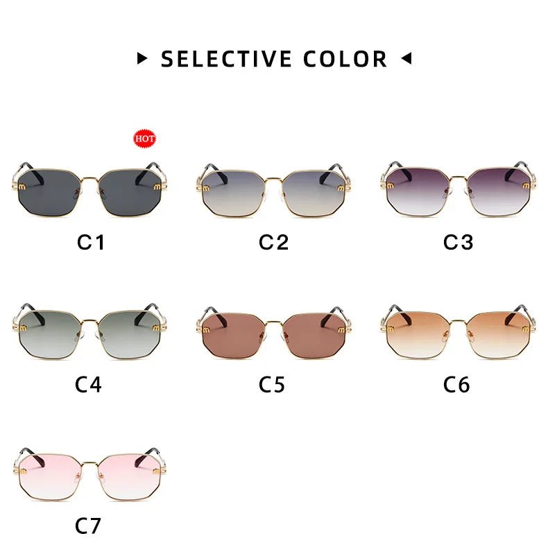 High Quality Rectangle Sunglasses Fashion Brand Designer Vintage Glasses Metal Frame Eyewear UV400 Gafas De Sol Mujer 308393 - Tara's Tiny Treasures