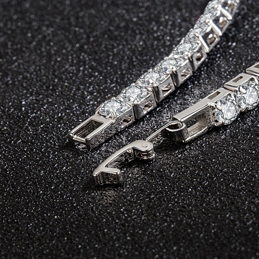 High Quality S925 Silver Platinum Plated Moissanite Bracelet Sparkling Personality Wedding Jewelry Gift Charm Bracelet For Women - Tara's Tiny Treasures