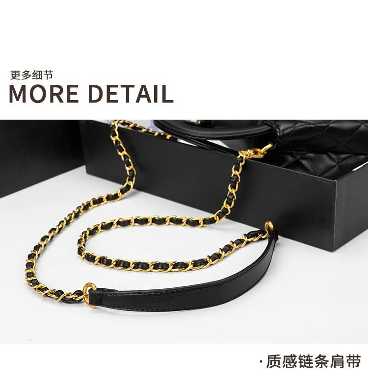 High-texture leather portable small square bag 2026 new fashionable versatile light luxury bag - Tara's Tiny Treasures