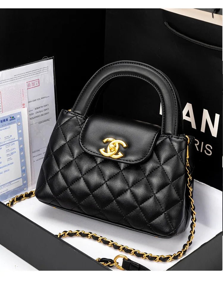 High-texture leather portable small square bag 2026 new fashionable versatile light luxury bag - Tara's Tiny Treasures