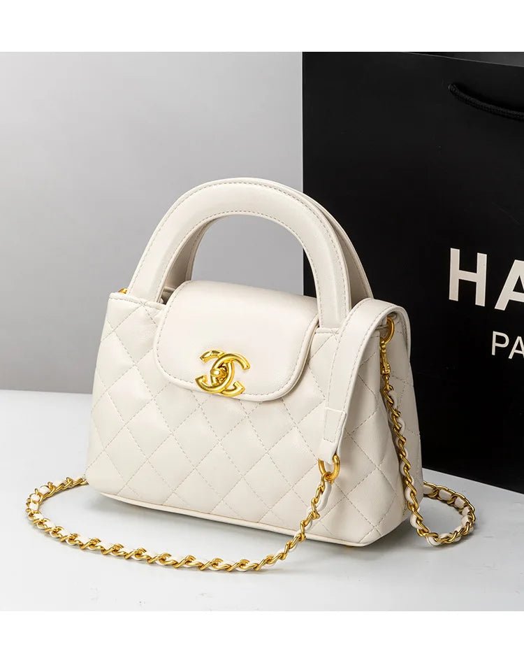 High-texture leather portable small square bag 2026 new fashionable versatile light luxury bag - Tara's Tiny Treasures