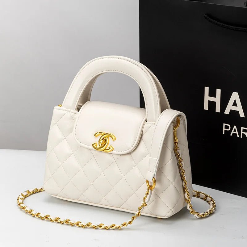 High-texture leather portable small square bag 2026 new fashionable versatile light luxury bag - Tara's Tiny Treasures
