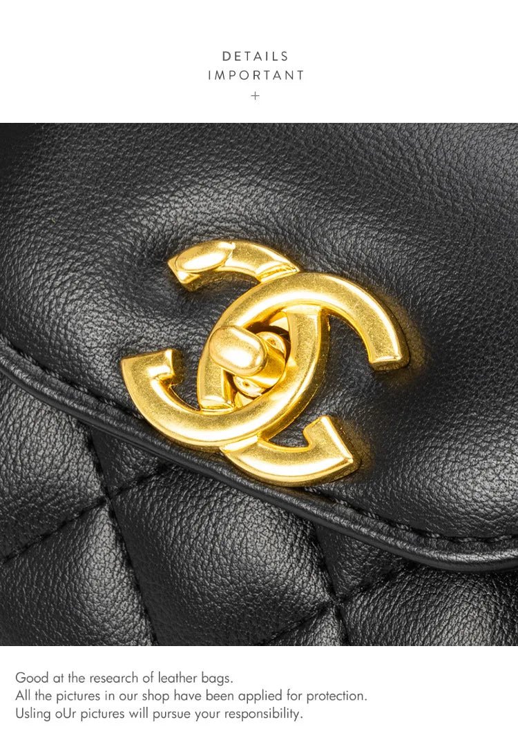 High-texture leather portable small square bag 2026 new fashionable versatile light luxury bag - Tara's Tiny Treasures