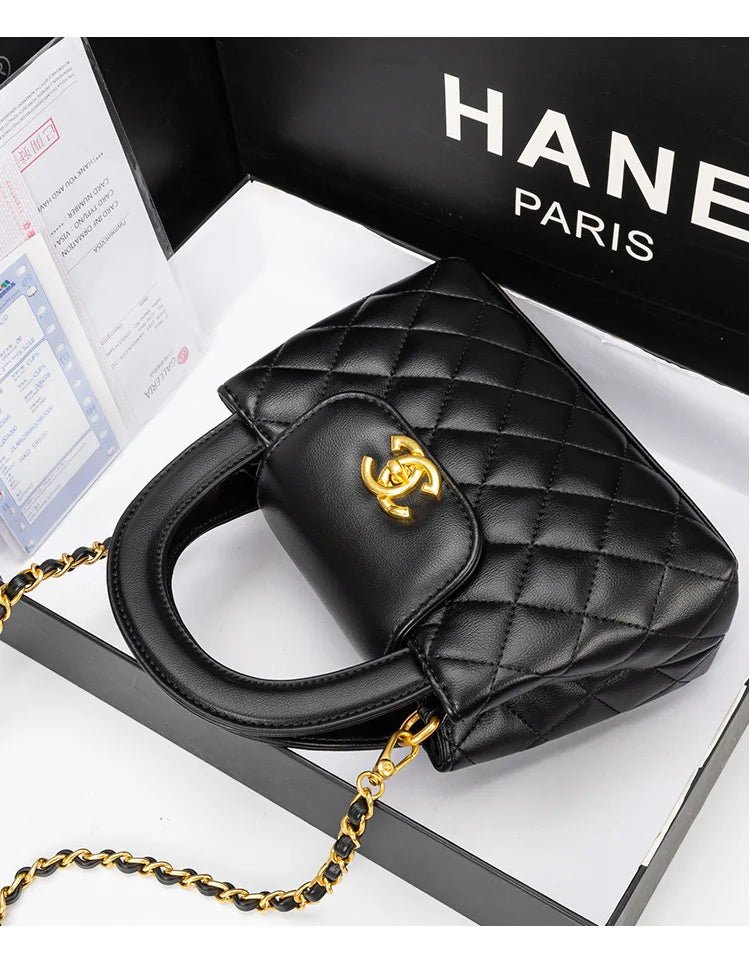 High-texture leather portable small square bag 2026 new fashionable versatile light luxury bag - Tara's Tiny Treasures