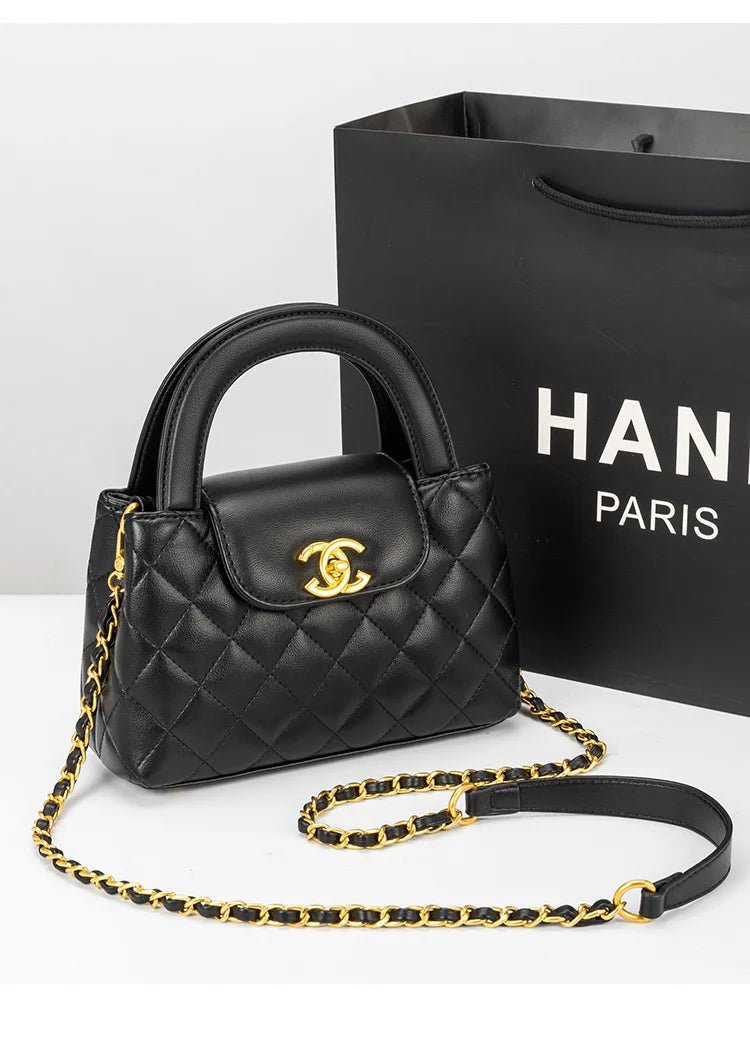 High-texture leather portable small square bag 2026 new fashionable versatile light luxury bag - Tara's Tiny Treasures