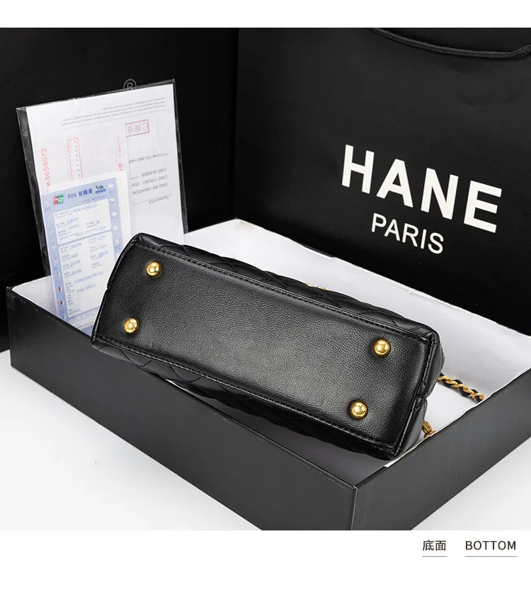 High-texture leather portable small square bag 2026 new fashionable versatile light luxury bag - Tara's Tiny Treasures