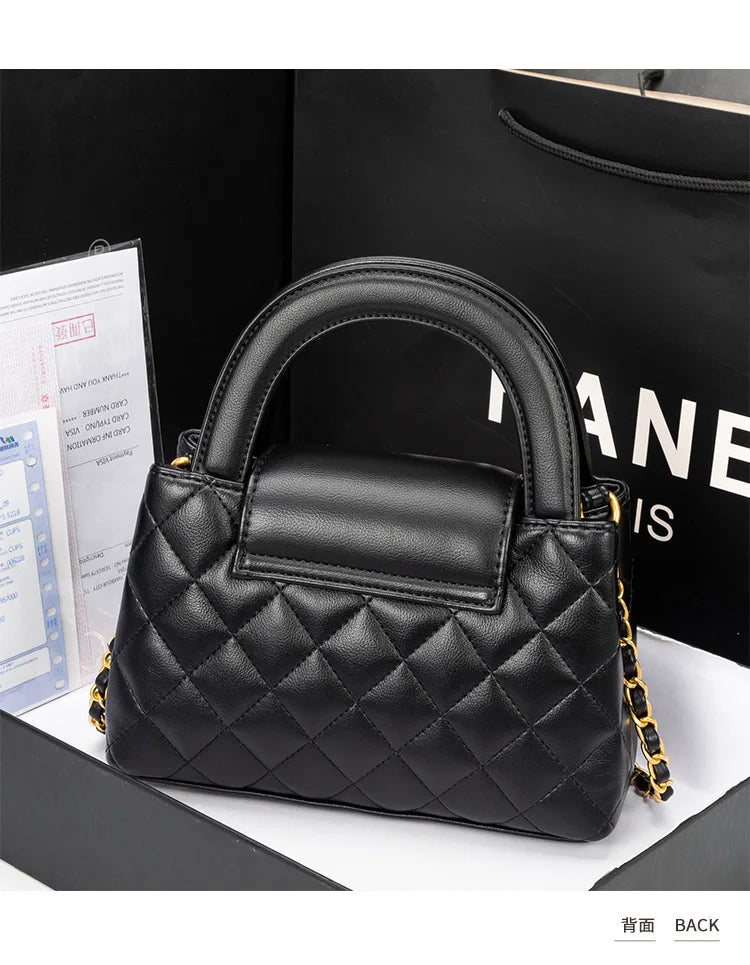 High-texture leather portable small square bag 2026 new fashionable versatile light luxury bag - Tara's Tiny Treasures