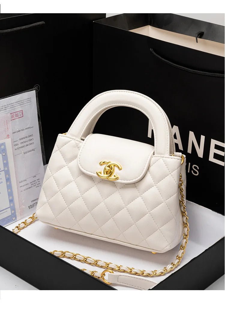 High-texture leather portable small square bag 2026 new fashionable versatile light luxury bag - Tara's Tiny Treasures