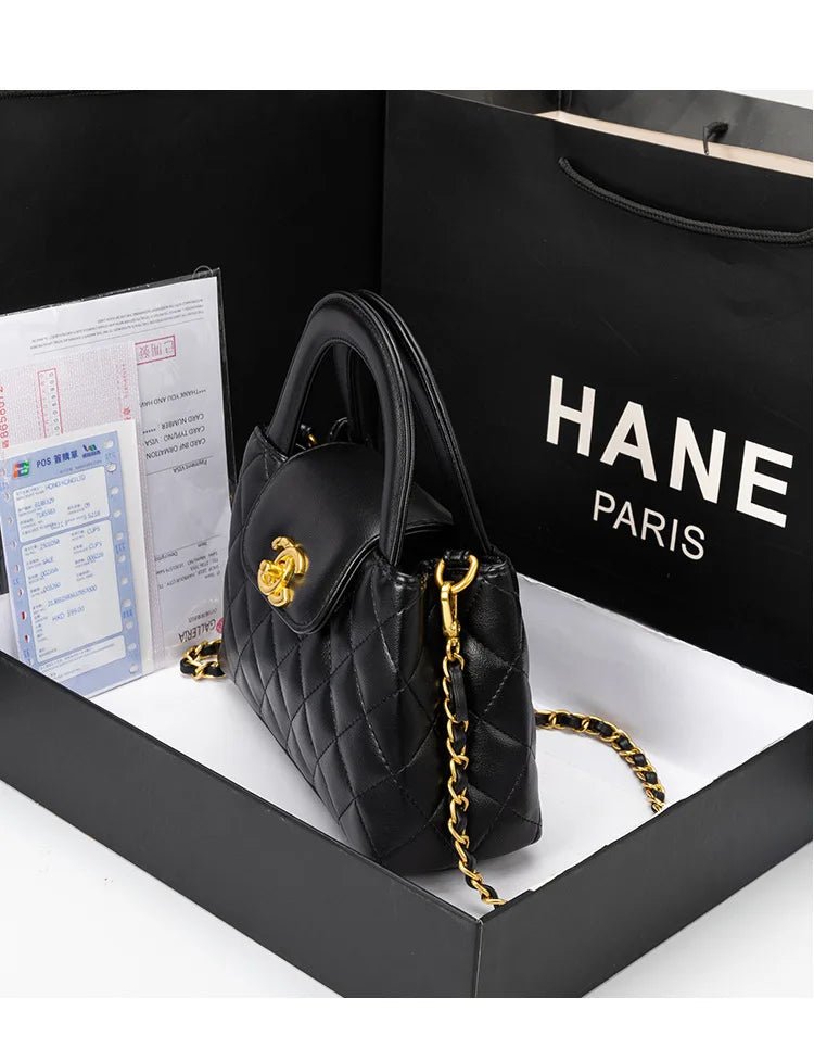 High-texture leather portable small square bag 2026 new fashionable versatile light luxury bag - Tara's Tiny Treasures