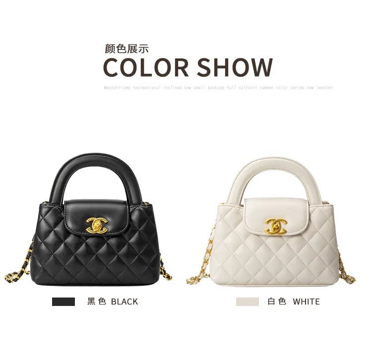 High-texture leather portable small square bag 2026 new fashionable versatile light luxury bag - Tara's Tiny Treasures