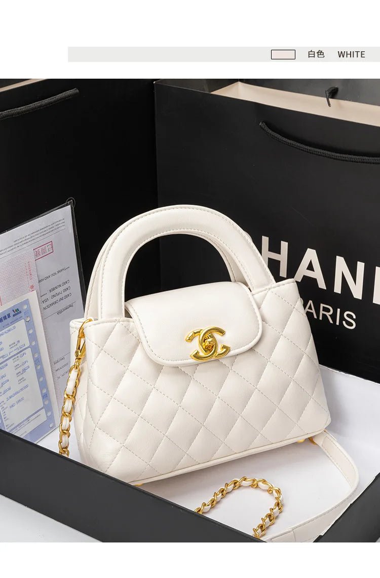 High-texture leather portable small square bag 2026 new fashionable versatile light luxury bag - Tara's Tiny Treasures
