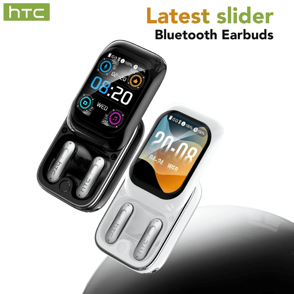 HTC NE48 TWS Wireless Earbuds AI Translation 2K HD Touchscreen Bluetooth 6.0 IPX5 ENC Noise Cancelling Sports Headphone - Tara's Tiny Treasures