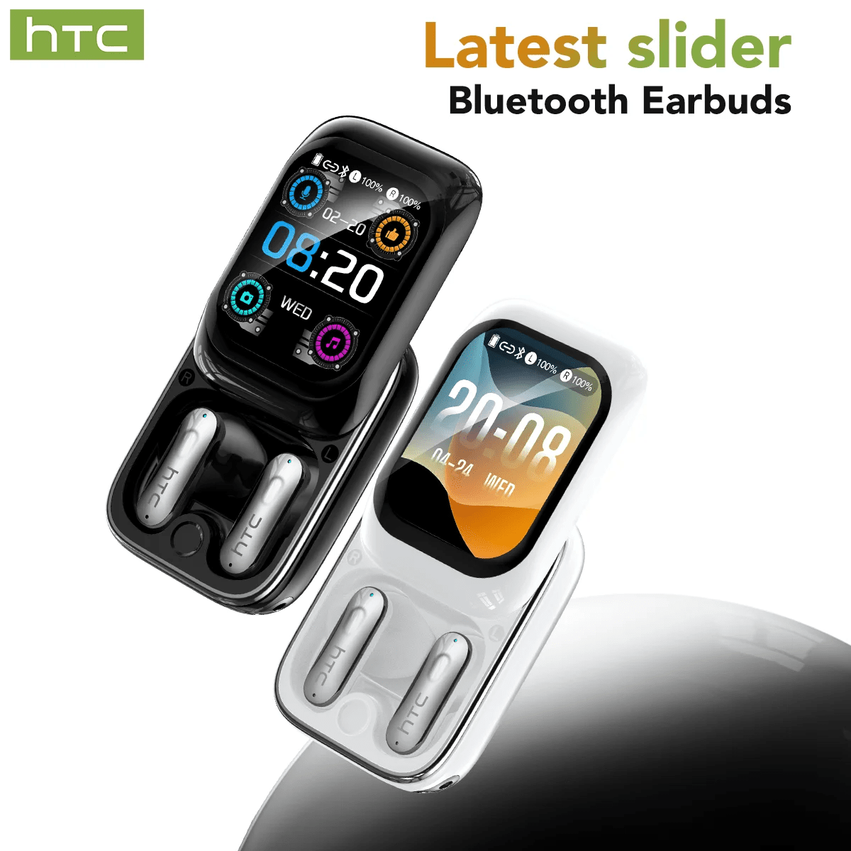 HTC NE48 TWS Wireless Earbuds AI Translation 2K HD Touchscreen Bluetooth 6.0 IPX5 ENC Noise Cancelling Sports Headphone - Tara's Tiny Treasures