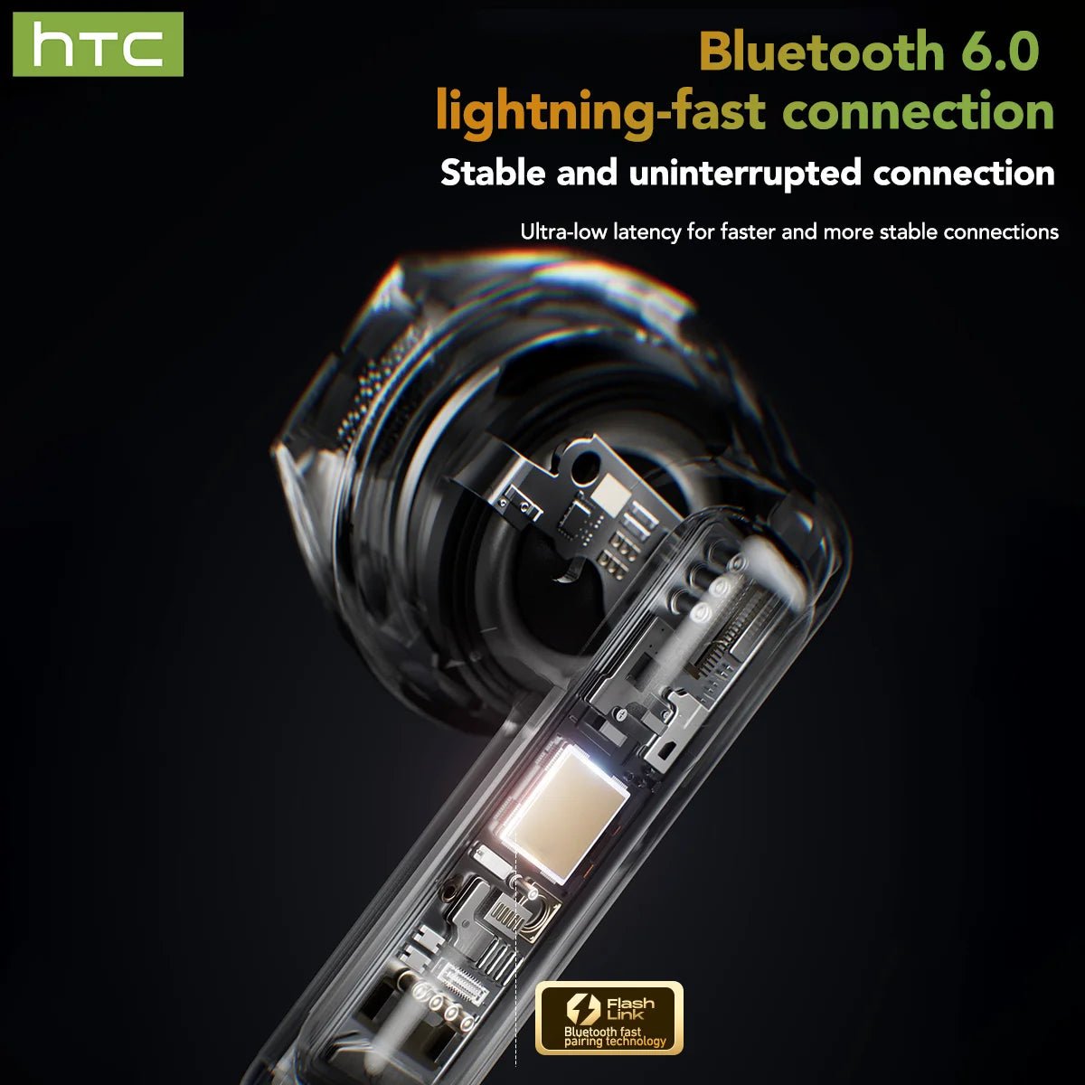 HTC NE48 TWS Wireless Earbuds AI Translation 2K HD Touchscreen Bluetooth 6.0 IPX5 ENC Noise Cancelling Sports Headphone - Tara's Tiny Treasures