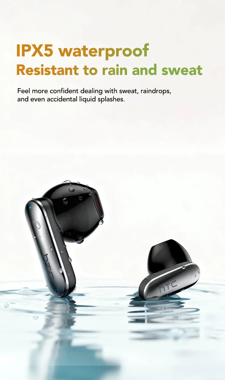 HTC NE48 TWS Wireless Earbuds AI Translation 2K HD Touchscreen Bluetooth 6.0 IPX5 ENC Noise Cancelling Sports Headphone - Tara's Tiny Treasures