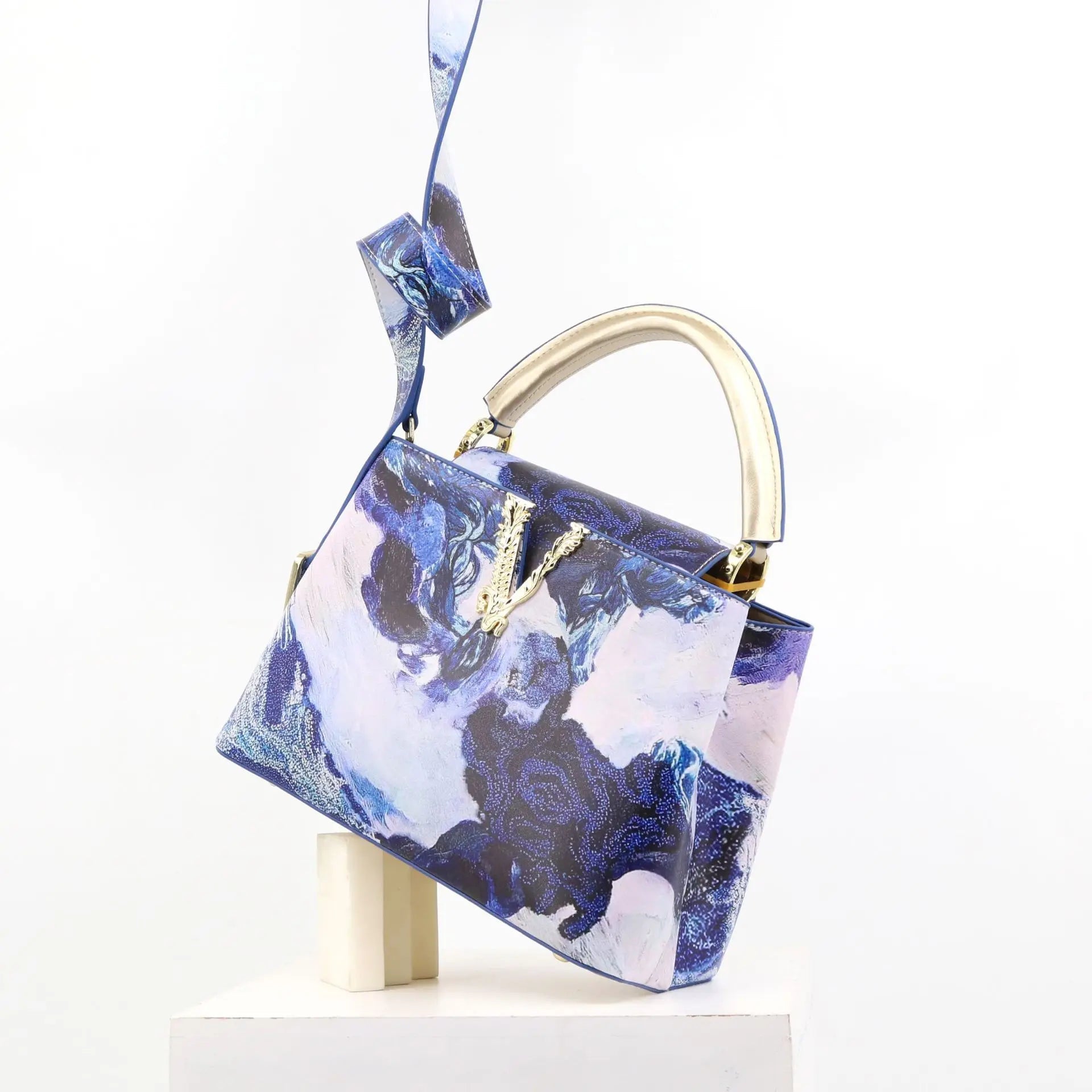 Ins Famous Fashion Classic Printed PU Leather Womens Handbags Luxury Elegant Shoulder Crossbody Top Handle Bag Daily Travel Work - Tara's Tiny Treasures