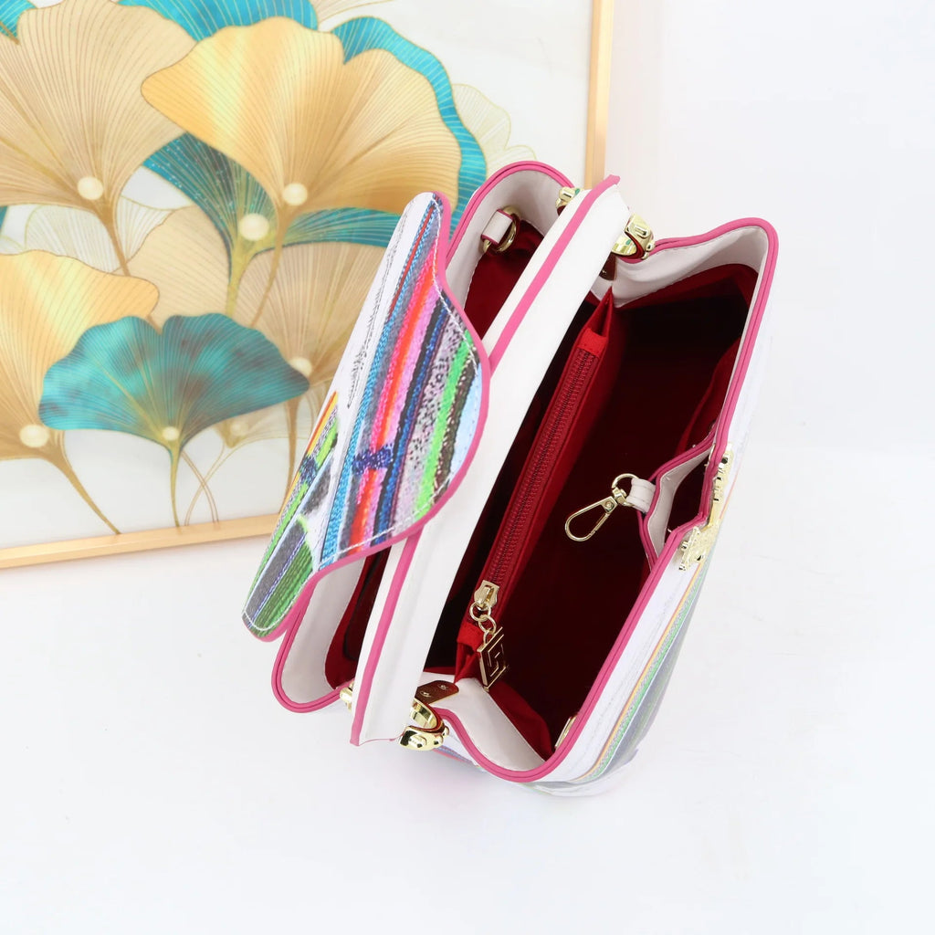 Ins Famous Fashion Classic Printed PU Leather Womens Handbags Luxury Elegant Shoulder Crossbody Top Handle Bag Daily Travel Work - Tara's Tiny Treasures