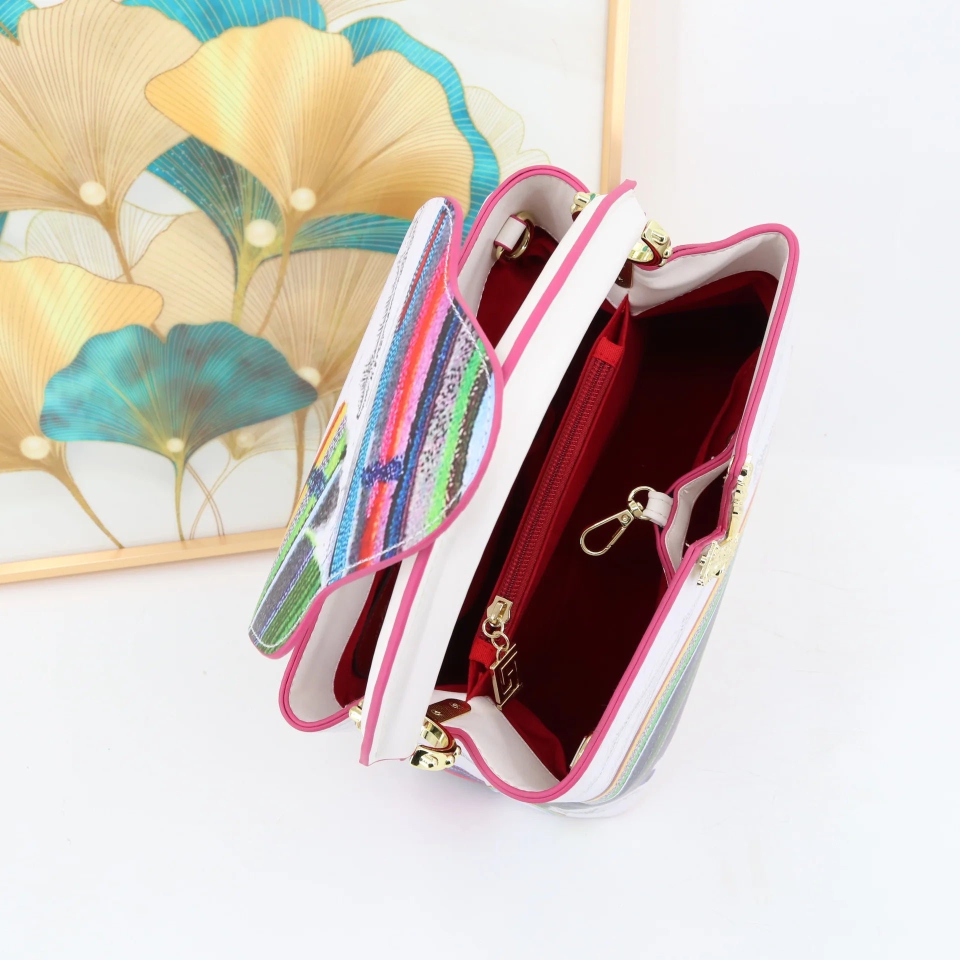 Ins Famous Fashion Classic Printed PU Leather Womens Handbags Luxury Elegant Shoulder Crossbody Top Handle Bag Daily Travel Work - Tara's Tiny Treasures