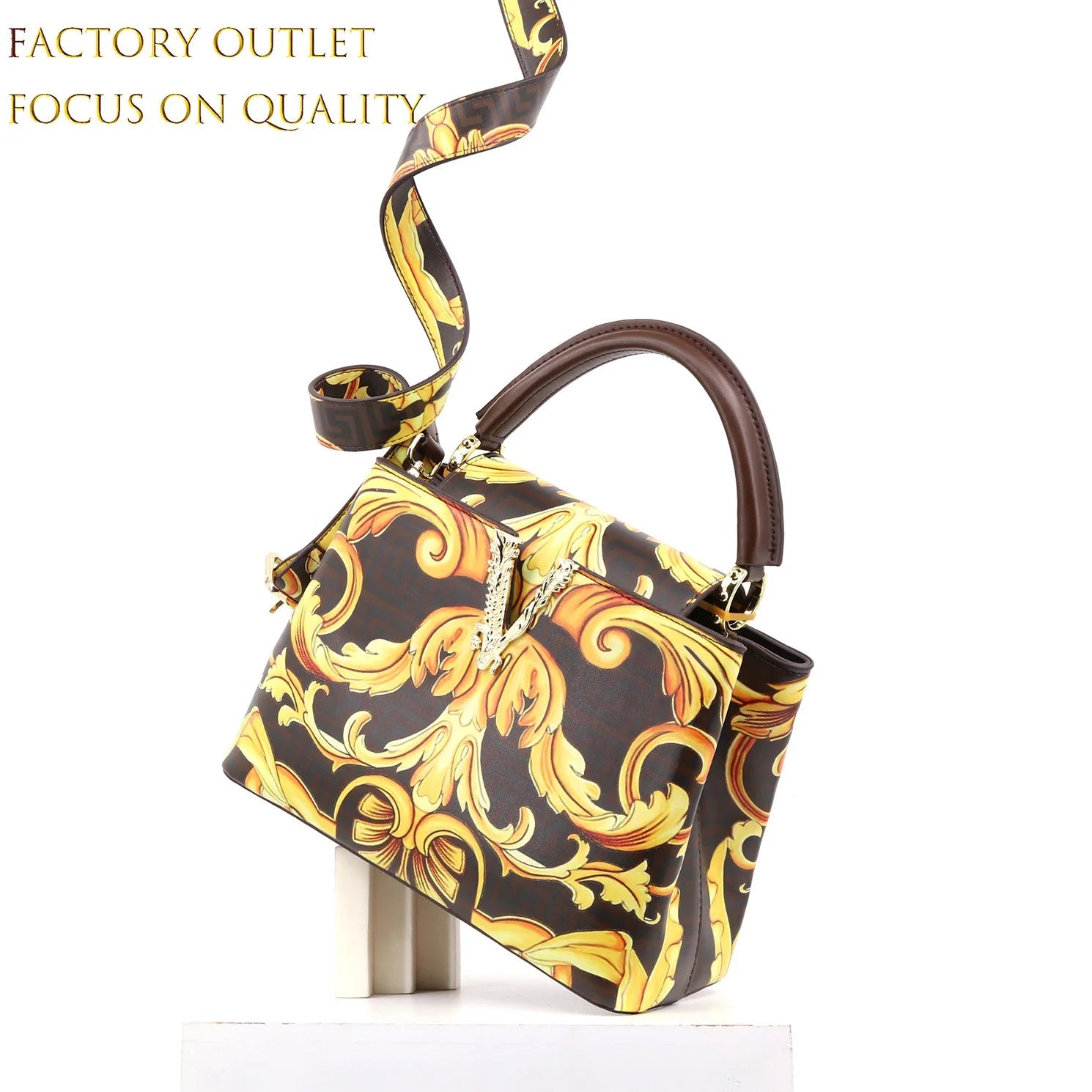 Ins Famous Fashion Classic Printed PU Leather Womens Handbags Luxury Elegant Shoulder Crossbody Top Handle Bag Daily Travel Work - Tara's Tiny Treasures