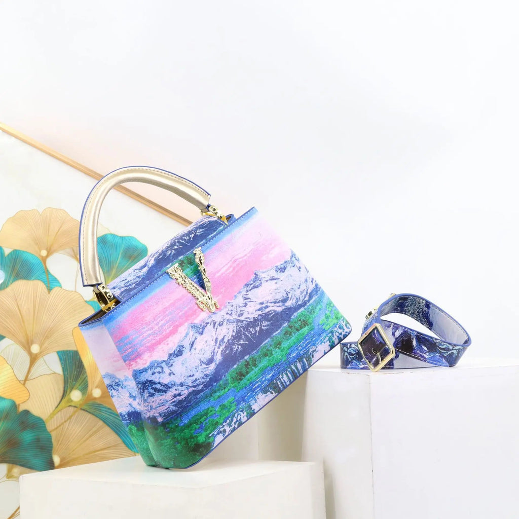 Ins Famous Fashion Classic Printed PU Leather Womens Handbags Luxury Elegant Shoulder Crossbody Top Handle Bag Daily Travel Work - Tara's Tiny Treasures