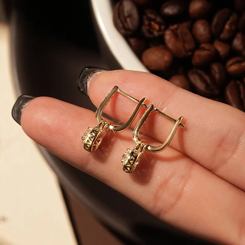 IOGOU Luxury S925 Silver 5mm 0.5ct Moissanite Dangle Hoop Earrings for Women Real Moissanite Diamond Jewelry Wedding Party Gift - Tara's Tiny Treasures