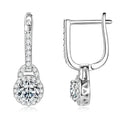 IOGOU Luxury S925 Silver 5mm 0.5ct Moissanite Dangle Hoop Earrings for Women Real Moissanite Diamond Jewelry Wedding Party Gift - Tara's Tiny Treasures