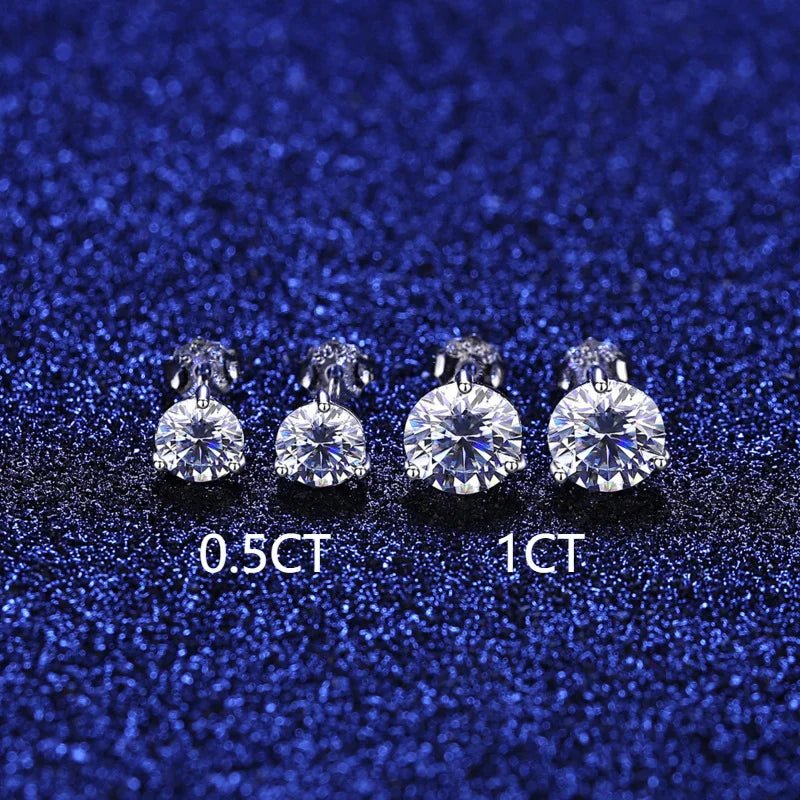 JoyceJelly 925 Sterling Silver Moissanite Diamond Jewelry 0.5CT/1CT Moissanite Earrings For Women Daily Classical Simple Design - Tara's Tiny Treasures