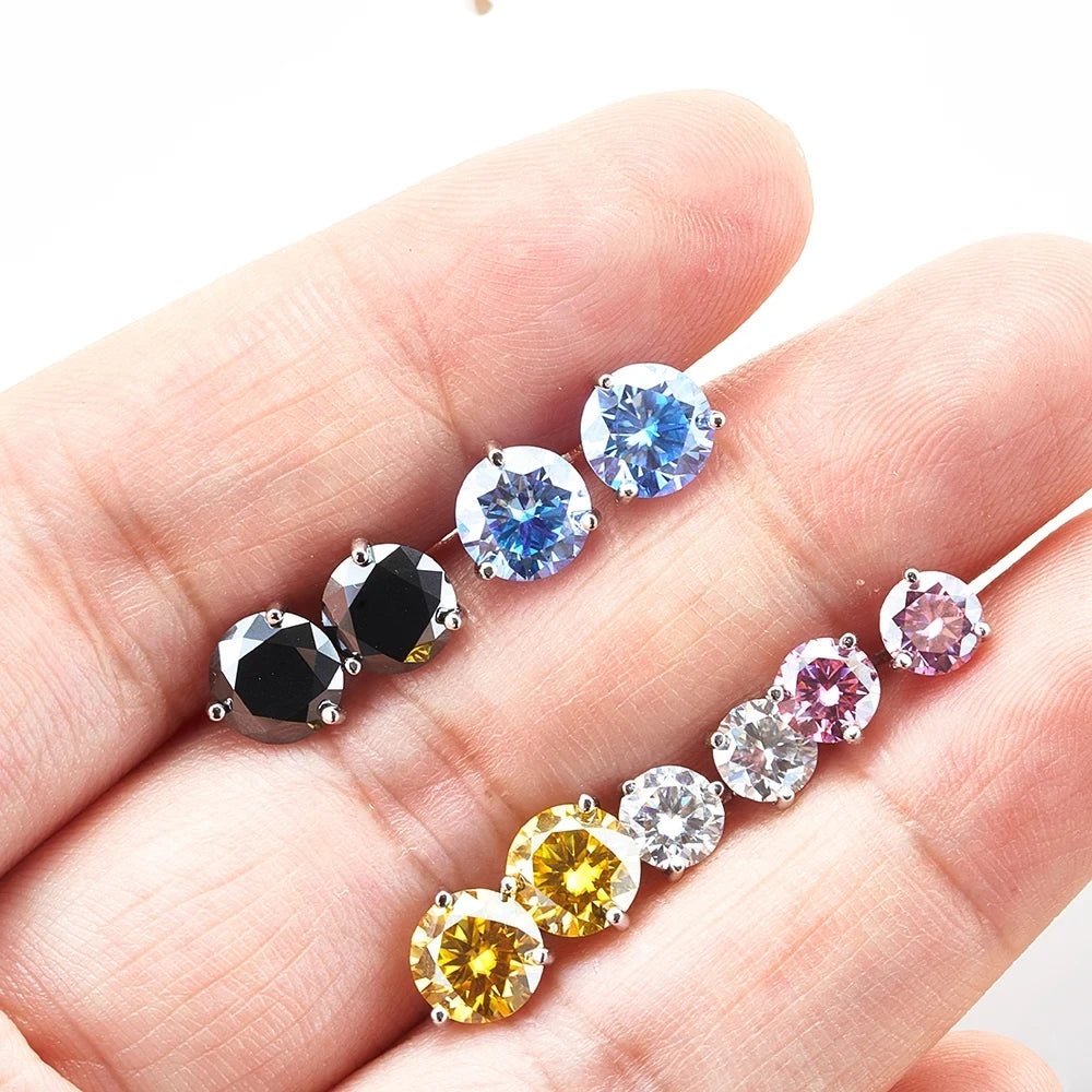 JoyceJelly 925 Sterling Silver Moissanite Diamond Jewelry 0.5CT/1CT Moissanite Earrings For Women Daily Classical Simple Design - Tara's Tiny Treasures